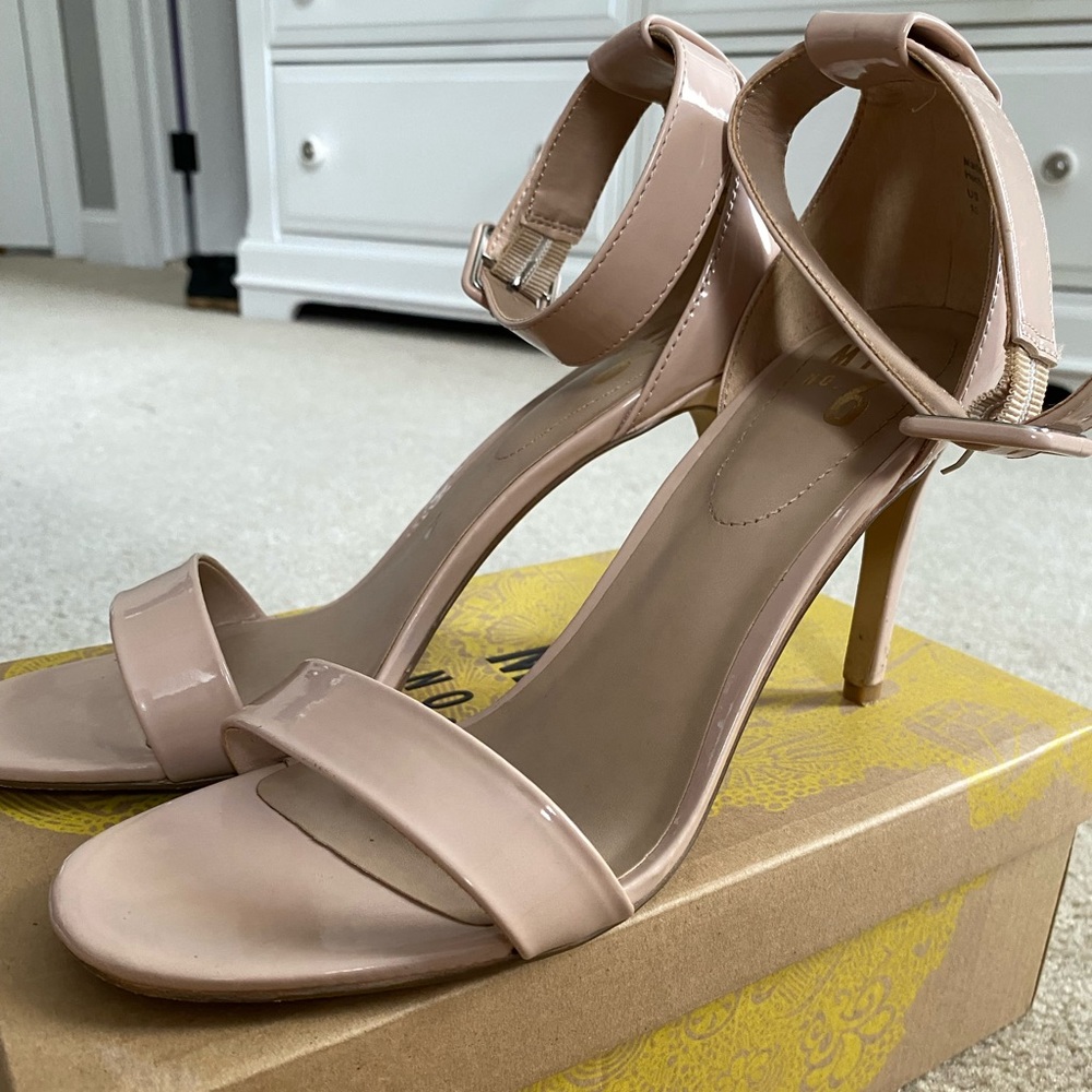 Nude Heels with Buckle Size 10 - 3 inches